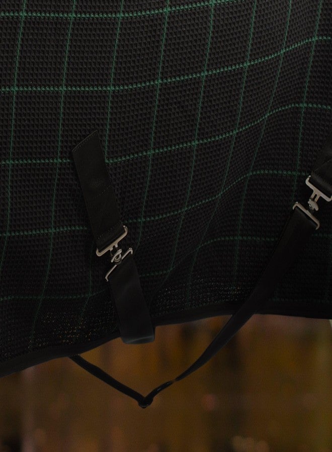 Equinavia Luftig Waffle Cooler | 100% Cotton - Black/Hunter Green - 78 in - Image 5
